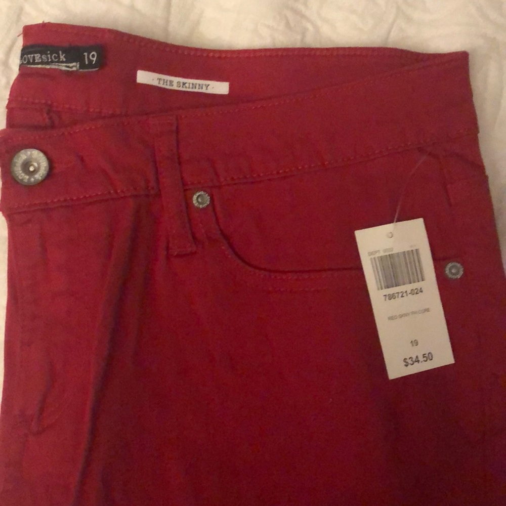 Love Sick Hot Topic Red Jeans